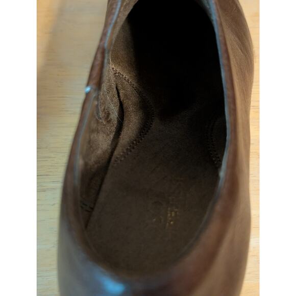 Aerosoles Heel Rest Brown Zip Front Faux Leather Ankle Boot Shoe Women's Size 8 - Picture 12 of 14